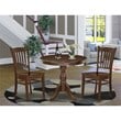 East West Furniture Antique 3-piece Dining Set with Slatted Back in Mahogany
