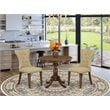 East West Furniture Antique 3-piece Wood Dining Room Set in Walnut