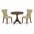 East West Furniture Antique 3-piece Wood Dining Room Set in Walnut