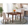East West Furniture Norfork 3-piece Wood Dining Set in Mahogany/Light Fawn