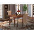 East West Furniture Picasso 3-piece Wood Dining Room Table Set in Mahogany
