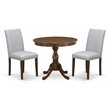 East West Furniture Antique 3-piece Wood Dining Set with High Back in Walnut