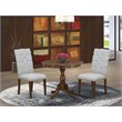 East West Furniture Antique 3-piece Wood Dining Set in Walnut