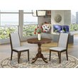East West Furniture Antique 3-piece Wood Dining Table Set in Walnut