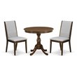 East West Furniture Antique 3-piece Wood Dining Table Set in Walnut