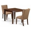 East West Furniture Oxford 3-piece Wood Dining Set in Mahogany/Light Sable