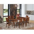 East West Furniture Dover 9-piece Wood Dining Set w/ Leather Chairs in Mahogany