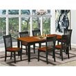 East West Furniture Quincy 7-piece Wood Dining Room Set in Black/Cherry
