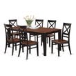 East West Furniture Quincy 7-piece Wood Kitchen Table and Chairs in Black/Cherry