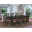 East West Furniture Logan 9-piece Wood Table and Dining Chair Set in Black