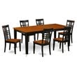 East West Furniture Quincy 7-piece Wood Kitchen Set in Black/Cherry