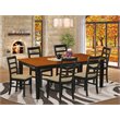 East West Furniture Quincy 7-piece Dining Set with Fabric Seat in Black/Cherry