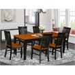East West Furniture Quincy 7-piece Wood Kitchen Table Set in Black/Cherry