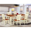 East West Furniture Quincy 7-piece Wood Dining Set in Buttermilk/Cherry