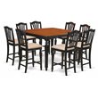 East West Furniture Chelsea 9-piece Wood Dining Set in Black/Cherry