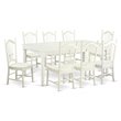 East West Furniture Dover 9-piece Wood Kitchen Table Set in Linen White