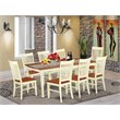 East West Furniture Dover 9-piece Wood Kitchen Table Set in Buttermilk/Cherry