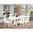 East West Furniture Vancouver 7-piece Wood Kitchen Table Set in Linen White