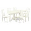 East West Furniture Vancouver 7-piece Wood Kitchen Table Set in Linen White