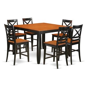 east west furniture fairwind 9-piece wood dining room set in black & cherry