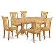 East West Furniture Vancouver 7-piece Wood Dining Set in Oak