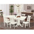 East West Furniture Vancouver 7-piece Wood Dining Set in Linen White