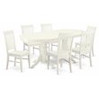 East West Furniture Vancouver 7-piece Wood Dining Set in Linen White