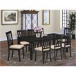 East West Furniture Logan 9-piece Wood Dining Set with Cushion Seat in Black