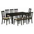 East West Furniture Logan 9-piece Wood Dining Set with Cushion Seat in Black