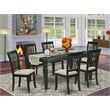 East West Furniture Weston 7-piece Wood Dinette Table and Chair Set in Black