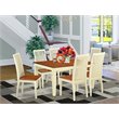 East West Furniture Weston 7-piece Wood Dining Table and Chair Set in Cherry