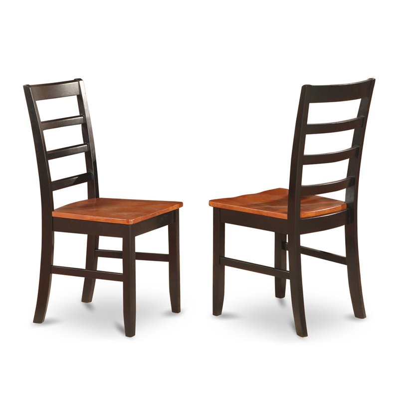 East West Furniture Logan 9-piece Wood Dinette Table Set in Black/Cherry