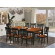 East West Furniture Logan 9-piece Wood Dining Set in Black/Cherry