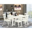 East West Furniture Weston 7-piece Wood Dining Table and Chair Set in White