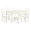 East West Furniture Weston 7-piece Wood Dining Table and Chair Set in White