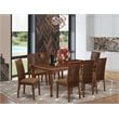 East West Furniture Dover 9-piece Wood Dining Set with Cushion Seat in Mahogany