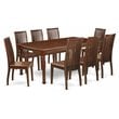 East West Furniture Dover 9-piece Wood Table and Dining Chairs in Mahogany