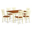 East West Furniture Weston 7-piece Wood Table and Dining Chairs in Cherry