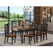 East West Furniture Dover 9-piece Dining Table and Chair Set in Black/Cherry