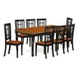 East West Furniture Dover 9-piece Dining Table and Chair Set in Black/Cherry