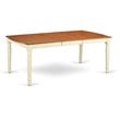East West Furniture Dover 9-piece Dining Room Table Set in Buttermilk/Cherry