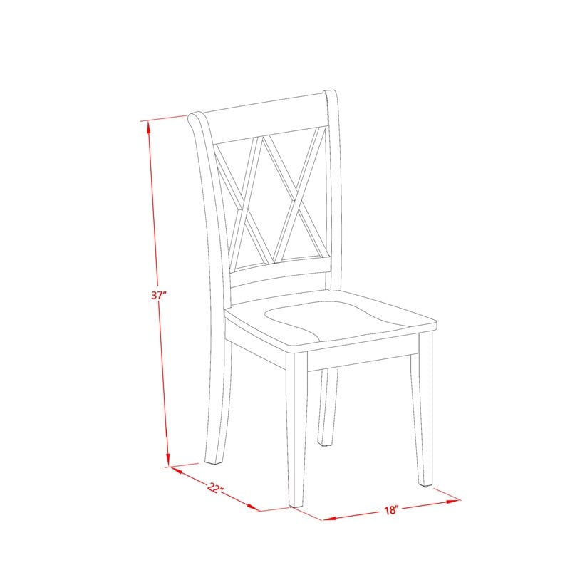 East West Furniture Napoleon 9-piece Dining Set with X Back Chairs in Cherry