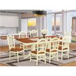 East West Furniture Napoleon 9-piece Wood Kitchen Set in Buttermilk/Cherry