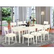 East West Furniture Dover 9-piece Wood Dining Set in Linen White