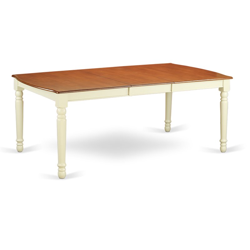 East West Furniture Dover 9-piece Wood Dinette Table Set in Buttermilk/Cherry