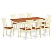 East West Furniture Dover 9-piece Wood Dinette Table Set in Buttermilk/Cherry