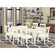 East West Furniture Logan 9-piece Dining Set with Linen Seat in White