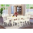 East West Furniture Logan 9-piece Dining Set with Cushion Seat in Linen White