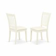 East West Furniture Logan 9-piece Dining Set with Cushion Seat in Linen White