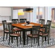 East West Furniture Parfait 9-piece Wood Dining Room Set in Black/Cherry